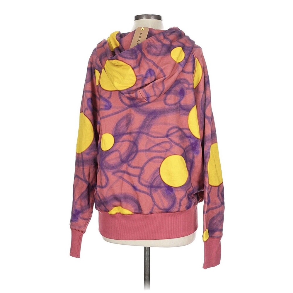 McNairy & Co Sz L Hoodie Sweatshirt Pink Abstract Dot  Funky Streetwear NWT